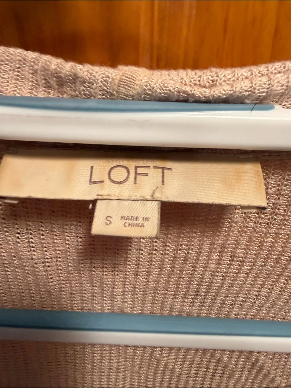 LOFT Light Beige Open-Front Draped Cardigan
